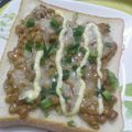 くっきもん's cooksnap of when they made 簡単☆納豆マヨチーズトーストの作り方.