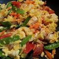 etati☆87's cooksnap of when they made 鶏、玉子、トマト、レタスの炒め物.