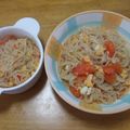 miyu-kichi's cooksnap of when they made トマトと卵とそうめんのチャンプルー.
