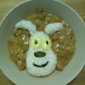 ｊ−ｊ−ｆ's cooksnap of when they made 醤油炒めご飯ﾃﾞ､チーズの簡単キャラ弁.