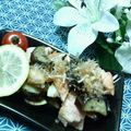 キョク's cooksnap of when they made 焼き茄子と鮭のレモン和え.