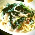 ＊Ｐちゃん＊'s cooksnap of when they made 鮭フレークとほうれん草のクリームパスタ.