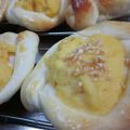こずっぺ's cooksnap of when they made ＨＢで白桃のカスタードパン♪.