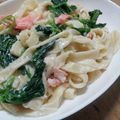 4leaf-cover's cooksnap of when they made 鮭の切り身で☆サーモンクリームスパゲティ.