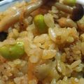 春音♪'s cooksnap of when they made 鶏挽肉と牛蒡の中華風ピリ辛炊き込みご飯。.