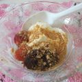 dorafan's cooksnap of when they made きなこあんこヨーグルト.