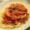 kitchon's cooksnap of when they made 包丁いらず エビとツナのトマトパスタ.