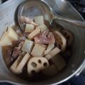 初心者どっこ料理メモ's cooksnap of when they made 牛スジ肉と蓮根のスープ♪.