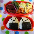 nachimo's cooksnap of when they made キャラ弁*三角おにぎりde 簡単パンダ.