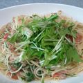 ume155's cooksnap of when they made トマトと水菜とツナのパスタ.
