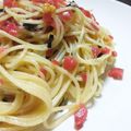 arerepi's cooksnap of when they made カリカリ梅とじゃこの和風パスタ.