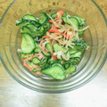 ｽﾐｽ's cooksnap of when they made きゅうりとカニカマのあっさり酢の物.