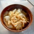 azbjbn's cooksnap of when they made キャベツと油揚げ★味噌汁.