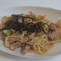 おぶまめ's cooksnap of when they made ☆バタ－めんつゆ ＤＥ 焼きうどん☆　.