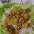 くくもりら's cooksnap of when they made レタスのミンチ包み.