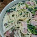 柚葉ﾁｬﾝ's cooksnap of when they made きのことハムの濃厚豆乳クリームスープスパ.
