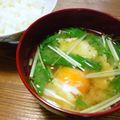 月見なっとう's cooksnap of when they made たまご★ぽとんっっ★味噌汁.