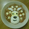 ｊ−ｊ−ｆ's cooksnap of when they made 醤油炒めご飯ﾃﾞ､チーズの簡単キャラ弁.