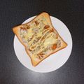 WOODs´'s cooksnap of when they made ちくわゆかりチーズトースト.
