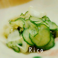 Ｒica's cooksnap of when they made 新玉ねぎときゅうりの酢の物☆.