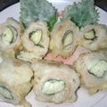 まこりーぬ♥'s cooksnap of when they made 茄子の豚バラ＆シソ巻き天ぷら.