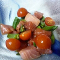 K/S's cooksnap of when they made 簡単☆マグロとオクラとプチトマトで和え物.