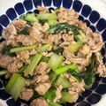 ポムポムポヨコ's cooksnap of when they made 豚肉と小松菜のニンニク醤油炒め.