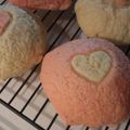 あーんにゃ's cooksnap of when they made 可愛い2色のハート♥メロンパン.