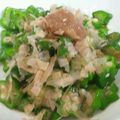 めかにか's cooksnap of when they made オクラのお浸し梅乗せ.