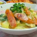 ☆momoco☆'s cooksnap of when they made 青梗菜とソーセージのマヨ炒め.