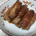 Mayueno's cooksnap of when they made みそ風味・うどの豚肉巻き.