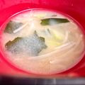 悠LOVE航's cooksnap of when they made 節約☆ブロッコリーの茎の味噌汁.