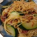 杉山純子's cooksnap of when they made 豚肉とズッキーニのピリ辛和風パスタ.