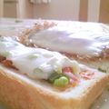 あくろsan's cooksnap of when they made 梅ネギのチーズトースト.