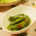 manapk's cooksnap of when they made スナップエンドウのおかか和え.