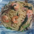 ゆるる♪'s cooksnap of when they made 旨味たっぷりの小松菜と桜エビのパスタ.