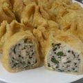 イシス女神's cooksnap of when they made ルクエで簡単*豆腐*ひき肉*しそ巾着包み.