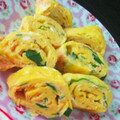 よしみるく's cooksnap of when they made ★鮭ﾌﾚｰｸとﾆﾗの厚焼玉子★.