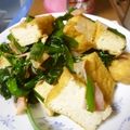 K/S's cooksnap of when they made にら＆厚揚げのにんにく☆ベーコン炒め.