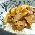 藤野咲's cooksnap of when they made なすキムチ丼.