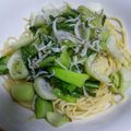 gurakuma's cooksnap of when they made 小松菜としらすのスパゲッティ.