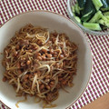 ムクジ's cooksnap of when they made もやしと挽肉で簡単さっぱり納豆焼きそば.