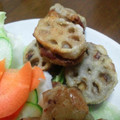 hitomiyasu's cooksnap of when they made サクサク☆蓮根のはさみ揚げ.