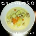 梨絵19850331's cooksnap of when they made 鶏肉と野菜のミルク味噌煮.