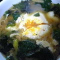 メリ-の羊's cooksnap of when they made ★半熟卵とほうれん草のお味噌汁★.