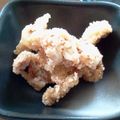 かおりベア♪'s cooksnap of when they made 米粉をまぶして、鶏皮のパリパリ揚げ.