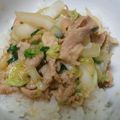 mimimi's cooksnap of when they made 豚と白菜のコッテリ丼.