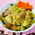 Nekozame's cooksnap of when they made 簡単♪キャベツとソーセージの丼ぶり☆.