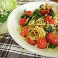 bobitin's cooksnap of when they made ほうれん草とトマトのツナポンパスタ.