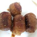 まやここぴんく's cooksnap of when they made 肉巻きおにぎり.